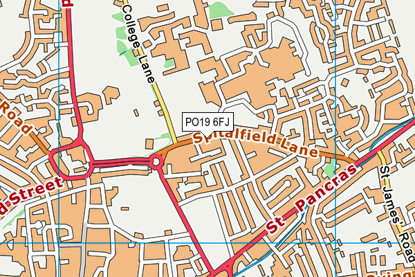 PO19 6FJ map - OS VectorMap District (Ordnance Survey)