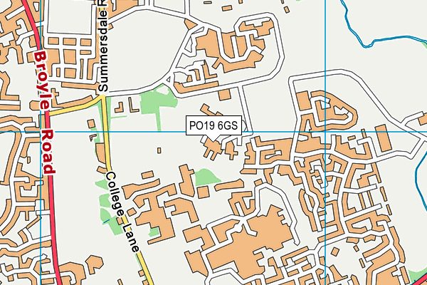 PO19 6GS map - OS VectorMap District (Ordnance Survey)