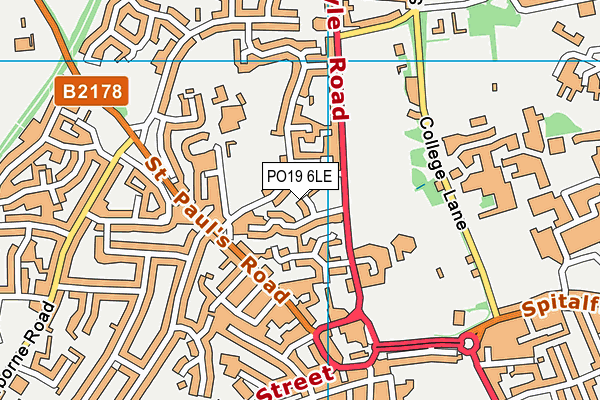 PO19 6LE map - OS VectorMap District (Ordnance Survey)
