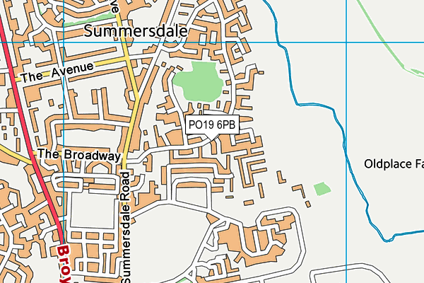 PO19 6PB map - OS VectorMap District (Ordnance Survey)
