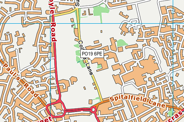 University Of Chichester (Bishop Otter Campus) map (PO19 6PE) - OS VectorMap District (Ordnance Survey)