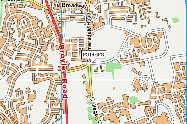 PO19 6PG map - OS VectorMap District (Ordnance Survey)