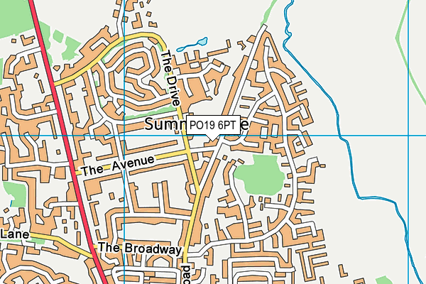 PO19 6PT map - OS VectorMap District (Ordnance Survey)