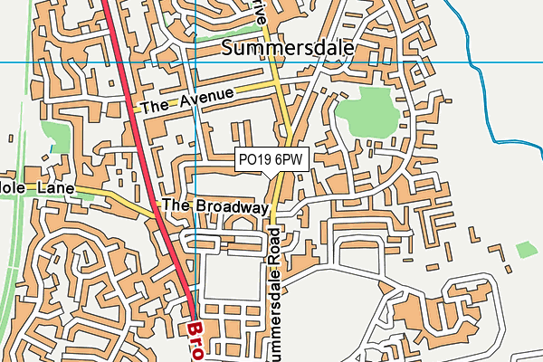 PO19 6PW map - OS VectorMap District (Ordnance Survey)