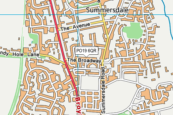PO19 6QR map - OS VectorMap District (Ordnance Survey)