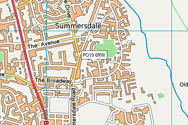 PO19 6RW map - OS VectorMap District (Ordnance Survey)