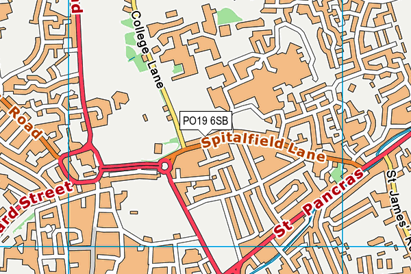 PO19 6SB map - OS VectorMap District (Ordnance Survey)