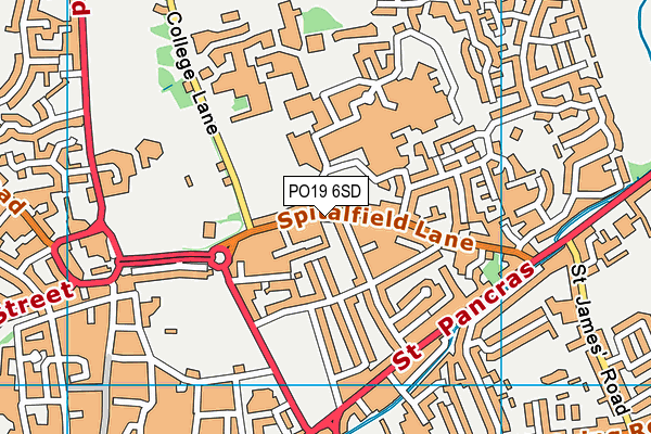 PO19 6SD map - OS VectorMap District (Ordnance Survey)