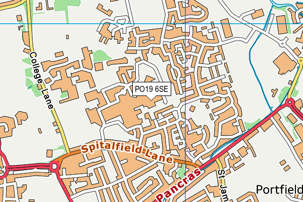 PO19 6SE map - OS VectorMap District (Ordnance Survey)