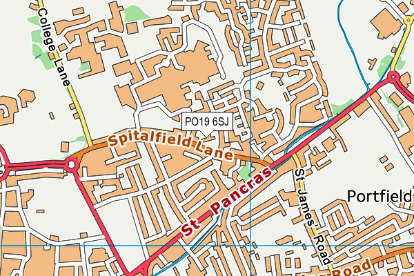 PO19 6SJ map - OS VectorMap District (Ordnance Survey)