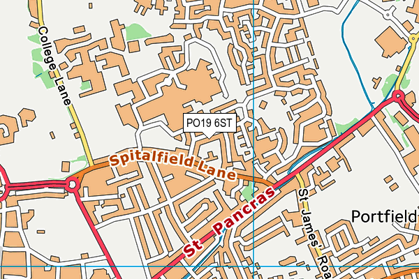 PO19 6ST map - OS VectorMap District (Ordnance Survey)