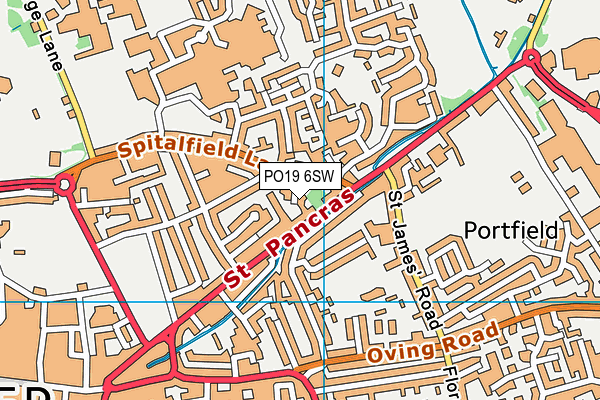 PO19 6SW map - OS VectorMap District (Ordnance Survey)