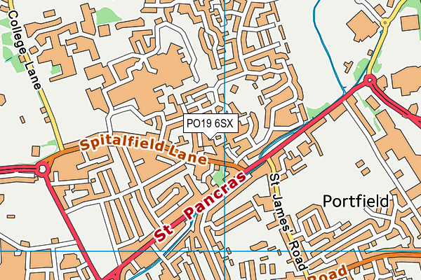 PO19 6SX map - OS VectorMap District (Ordnance Survey)
