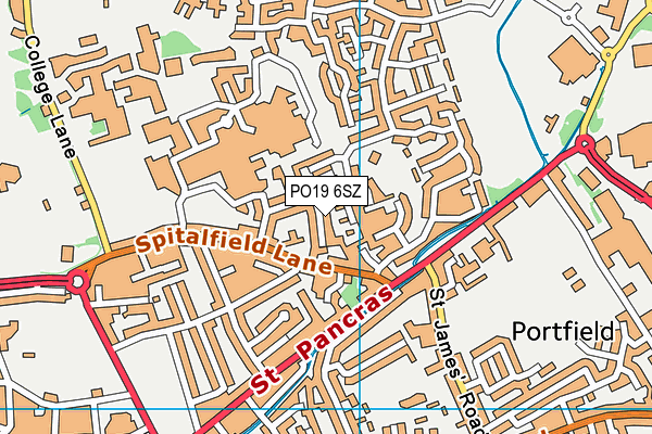 PO19 6SZ map - OS VectorMap District (Ordnance Survey)
