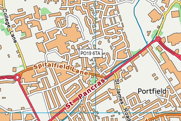 PO19 6TA map - OS VectorMap District (Ordnance Survey)