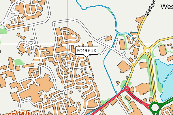 PO19 6UX map - OS VectorMap District (Ordnance Survey)