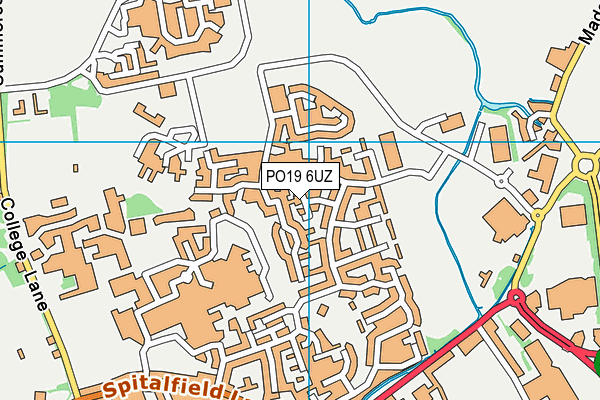 PO19 6UZ map - OS VectorMap District (Ordnance Survey)