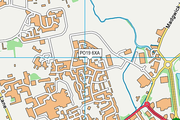 PO19 6XA map - OS VectorMap District (Ordnance Survey)