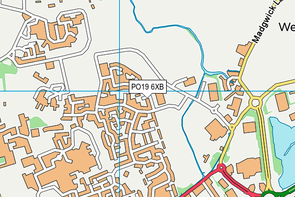 PO19 6XB map - OS VectorMap District (Ordnance Survey)