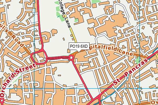 PO19 6XD map - OS VectorMap District (Ordnance Survey)