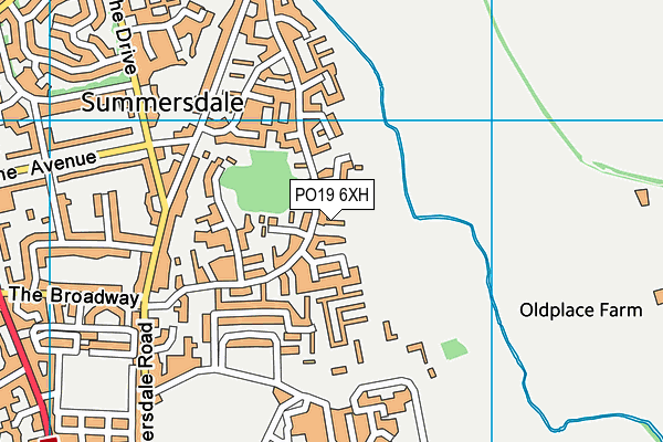 PO19 6XH map - OS VectorMap District (Ordnance Survey)