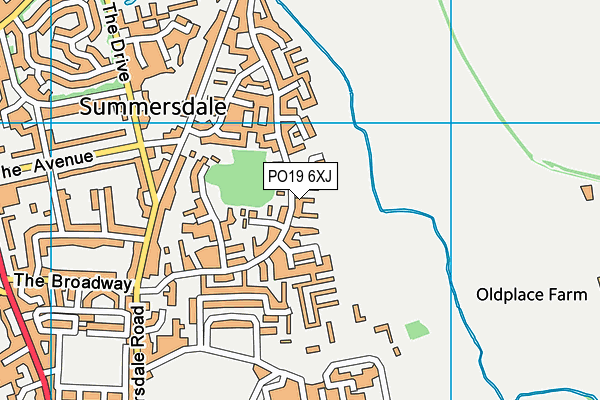 PO19 6XJ map - OS VectorMap District (Ordnance Survey)