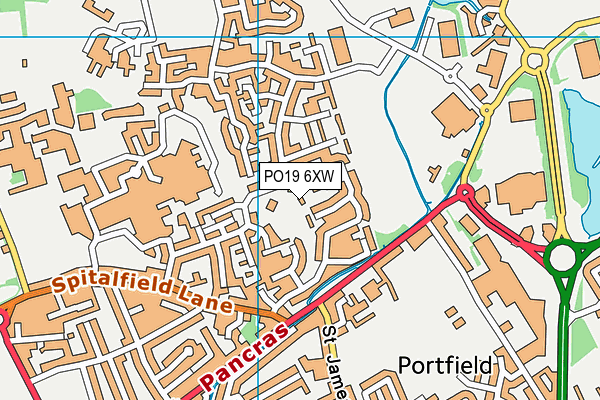 PO19 6XW map - OS VectorMap District (Ordnance Survey)