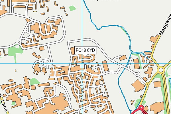 PO19 6YD map - OS VectorMap District (Ordnance Survey)
