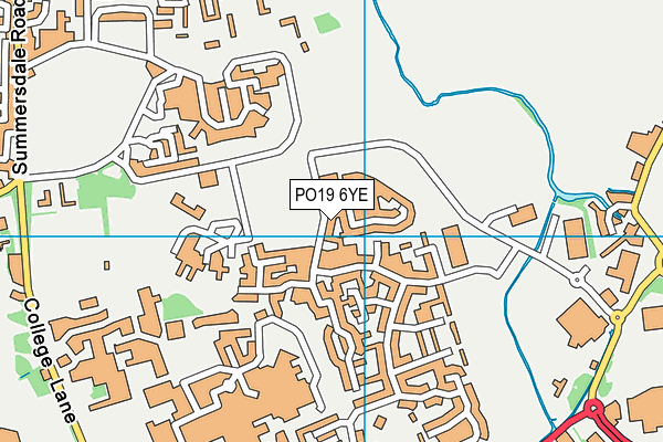 PO19 6YE map - OS VectorMap District (Ordnance Survey)