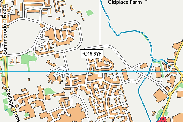 PO19 6YF map - OS VectorMap District (Ordnance Survey)