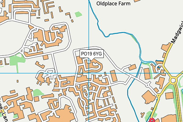 PO19 6YG map - OS VectorMap District (Ordnance Survey)