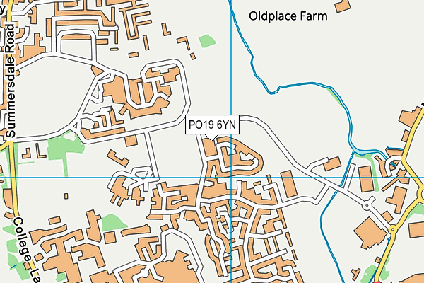 PO19 6YN map - OS VectorMap District (Ordnance Survey)