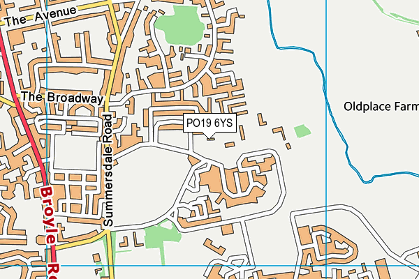 PO19 6YS map - OS VectorMap District (Ordnance Survey)