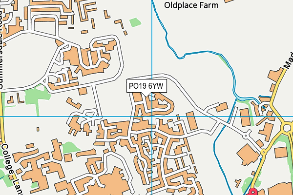 PO19 6YW map - OS VectorMap District (Ordnance Survey)