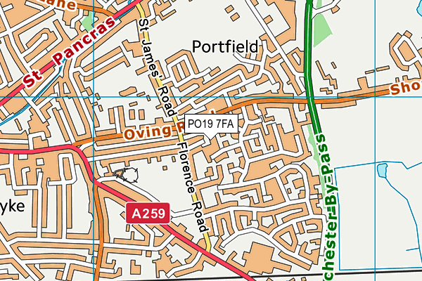 PO19 7FA map - OS VectorMap District (Ordnance Survey)