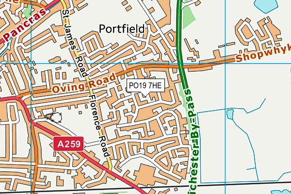 PO19 7HE map - OS VectorMap District (Ordnance Survey)