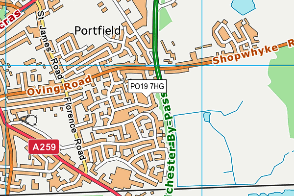 PO19 7HG map - OS VectorMap District (Ordnance Survey)