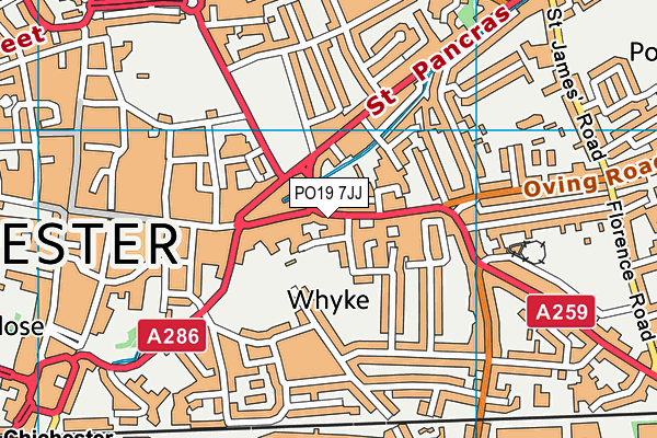 PO19 7JJ map - OS VectorMap District (Ordnance Survey)