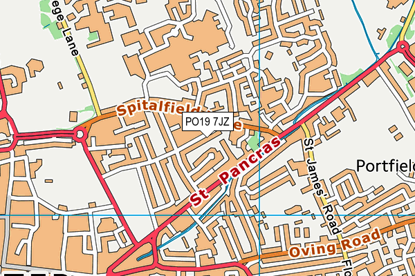 PO19 7JZ map - OS VectorMap District (Ordnance Survey)