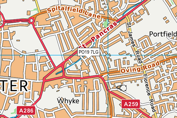 PO19 7LG map - OS VectorMap District (Ordnance Survey)