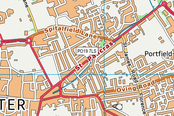 PO19 7LS map - OS VectorMap District (Ordnance Survey)