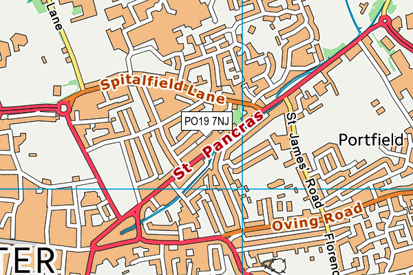 PO19 7NJ map - OS VectorMap District (Ordnance Survey)