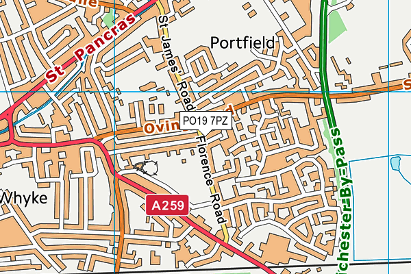 PO19 7PZ map - OS VectorMap District (Ordnance Survey)