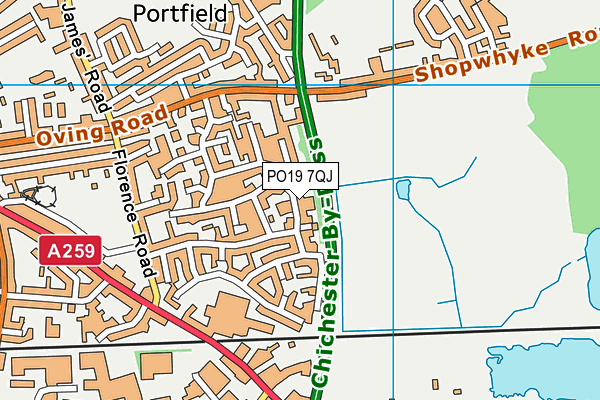 PO19 7QJ map - OS VectorMap District (Ordnance Survey)