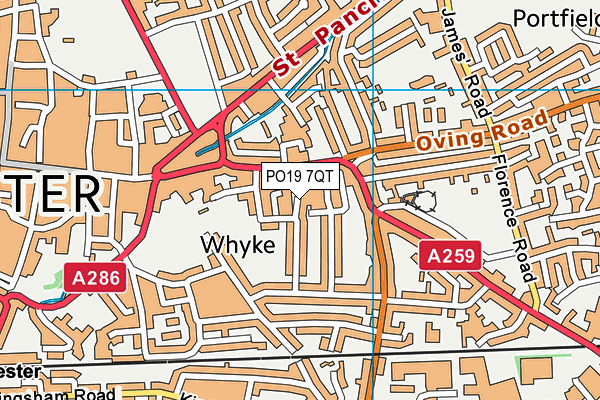 PO19 7QT map - OS VectorMap District (Ordnance Survey)