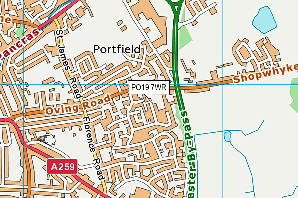 PO19 7WR map - OS VectorMap District (Ordnance Survey)