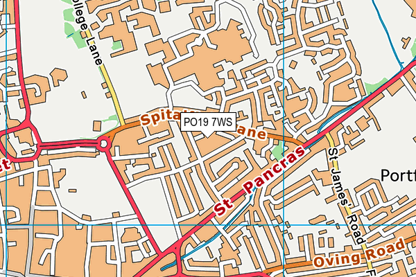 PO19 7WS map - OS VectorMap District (Ordnance Survey)