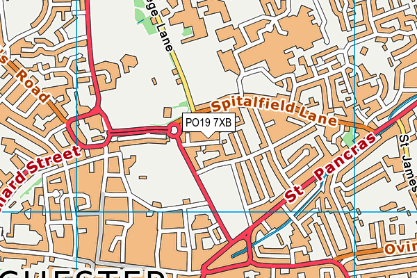 PO19 7XB map - OS VectorMap District (Ordnance Survey)