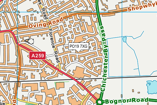 PO19 7XG map - OS VectorMap District (Ordnance Survey)