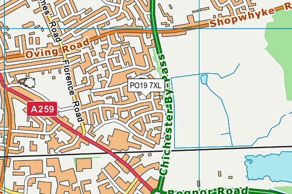 PO19 7XL map - OS VectorMap District (Ordnance Survey)